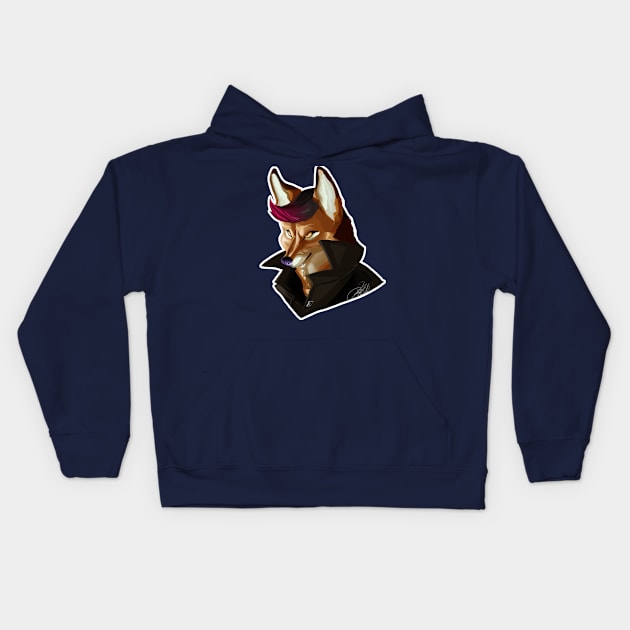 Punk Coyote Kids Hoodie by Keroa